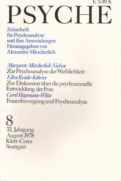 Psyche. Zeitschrift für Psychoanalyse und Ihre Anwendungen. 8. Heft, August 1978.