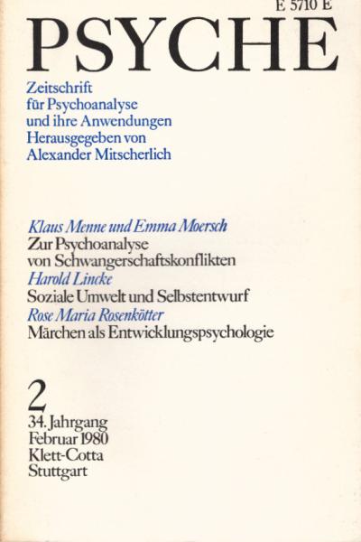Psyche. Zeitschrift für Psychoanalyse und Ihre Anwendungen. 2. Heft, Februar 1980.