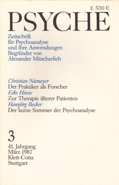 Psyche. Zeitschrift für Psychoanalyse und Ihre Anwendungen. 3. Heft, März 1987.