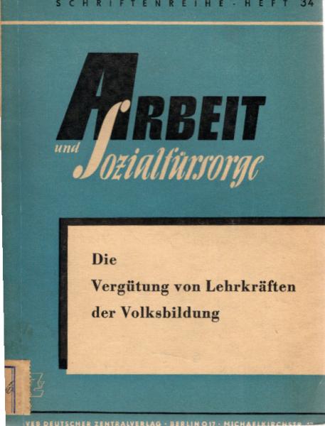 Die Vergütung von Lehrkräften der Volksbildung.
