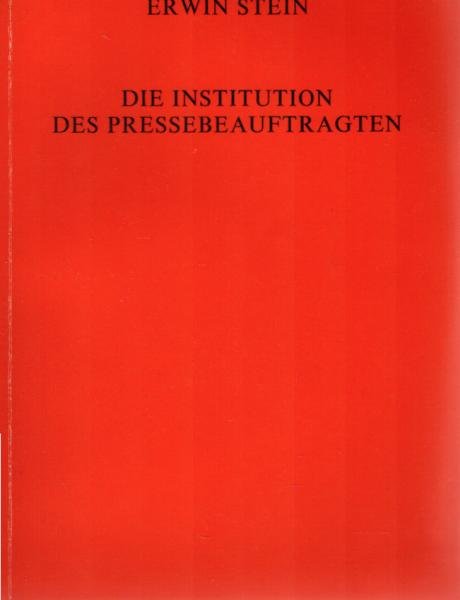 Die Institution des Pressebeauftragten : Bericht über d. versuchsweise Einf. e. Pressebeauftragten bei d. "Hess. Allgemeinen" in Kassel u. Gutachten über etwaige gesetzl. Regelungen.
