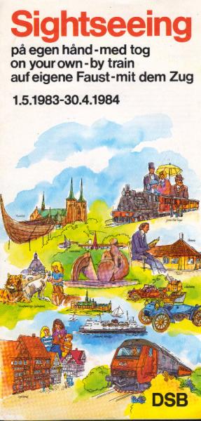 Sightseeing pa egen hand-med tog / on your own-by train / auf eigene Faust - mit dem Zug. 1.5.1983-30.4.1984. (Faltblatt)