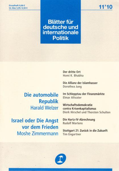 Blätter für deutsche und internationale Politik. Heft 11 / 2010. Die automobile Republik.