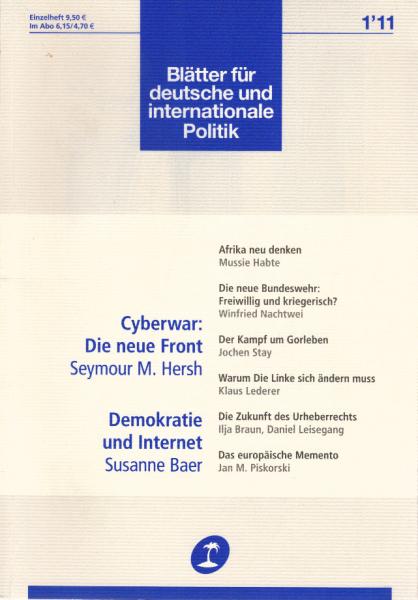 Blätter für deutsche und internationale Politik. Heft 1 / 2001. Cyberwar: Die neue Front.