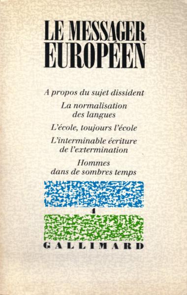 Le Messager européen. no. 4. A propos du sujet dissident. La normalisation des langues. [...]