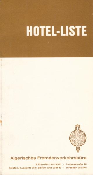 Hotel-Liste [Prospekt mit Preisliste]
