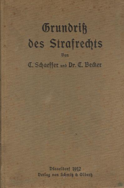 Grundriß des Strafrechts. 8. Band des Grundrisses.