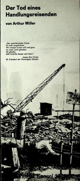 Staatstheater Kassel 1976/77. Der Tod eines Handlungsreisenden. Von Arthur Miller. [Programmheft]