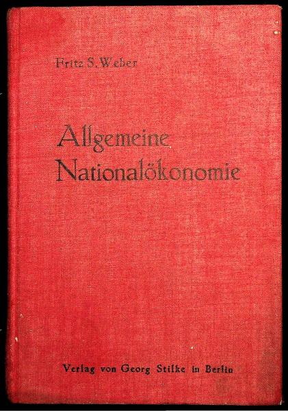 Allgemeine Nationalökonomie.