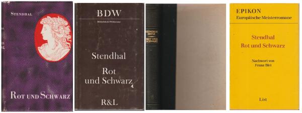 Stendhal: 4 verschiedene Exemplare des Werks: Rot und Schwart