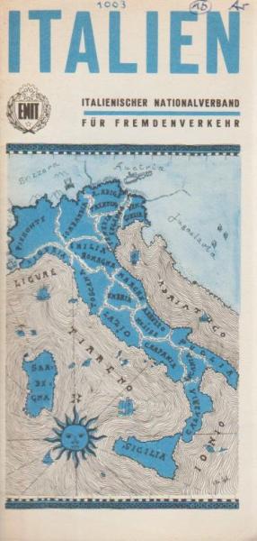 Italien [Flug-Streckenkarte]