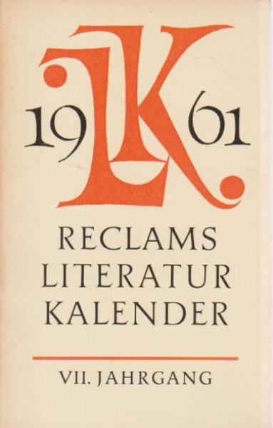 Reclams Literatur-Kalender 1961, 7. Jahrgang.