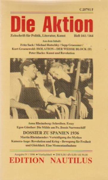Die Aktion. Zeitschrift für Politik, Literatur, Kunst. Heft 161/164.