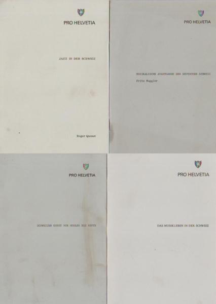 Pro Helvetia. 4 Hefte: Schweizer Kunst von Holder bis Heute / Musikalische Avantgarde der Deutschen Schweiz / Jazz in der Schweiz /  Das Musikleben in der Schweiz