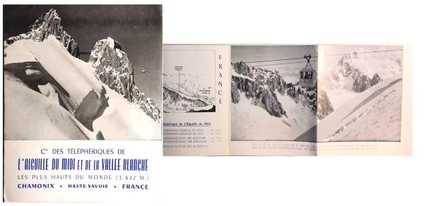 CCie des Téléphériques de l'Aiguille du midi et de la Vallee Blanche. Les Olus Hauts du Monde (3.842 M.).