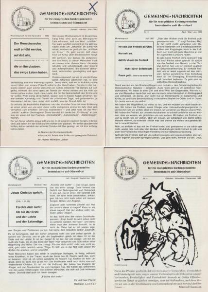 Gemeinde-Nachrichten für die evangelischen Kirchengemeinden Immenhausen und Mariendorf. 1982, Nr. 1 - 4.