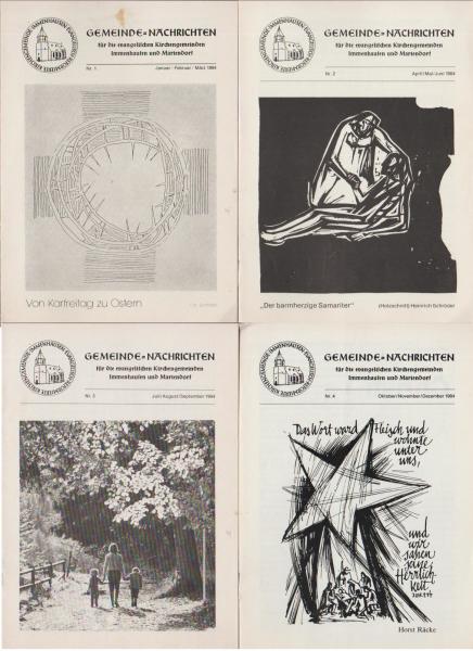 Gemeinde-Nachrichten für die evangelischen Kirchengemeinden Immenhausen und Mariendorf. 1984, Nr. 1 - 4.