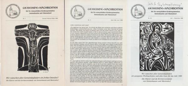 Gemeinde-Nachrichten für die evangelischen Kirchengemeinden Immenhausen und Mariendorf. 1988, Nr. 1 - 4.