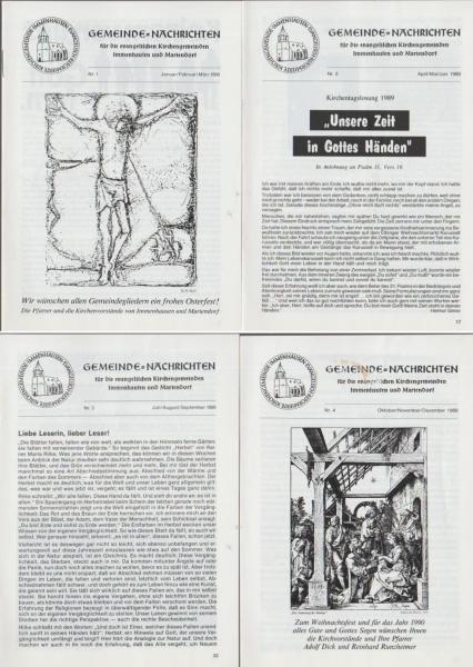 Gemeinde-Nachrichten für die evangelischen Kirchengemeinden Immenhausen und Mariendorf. 1989 , Nr. 1 - 4.