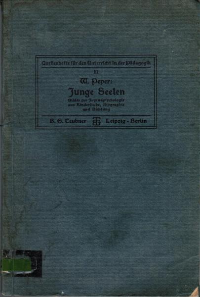 Junge Seelen : Bilder zur Jugendpsychologie aus Kinderstube, Biographie und Dichtung.