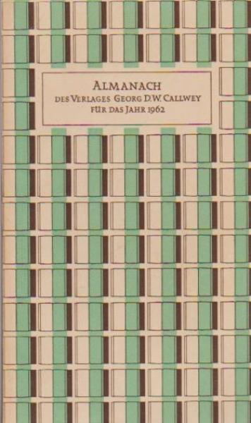 Almanach des Verlages Georg D. W. Callwey für das Jahr 1962