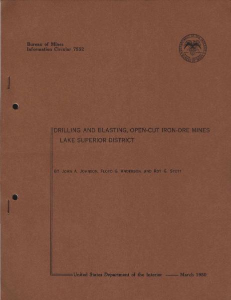 Drilling and blasting, open-cut iron-ore mines, Lake Superior District