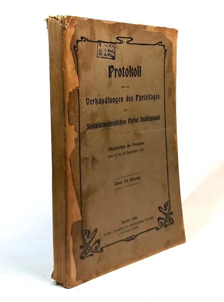 Sozialdemokratische Partei Deutschlands: Protokoll über die Verhandlungen des Parteitages der Sozialdemokratischen Partei Deutschlands; Teil: 1903., Abgehalten zu Dresden vom 13. bis 20. September 1903