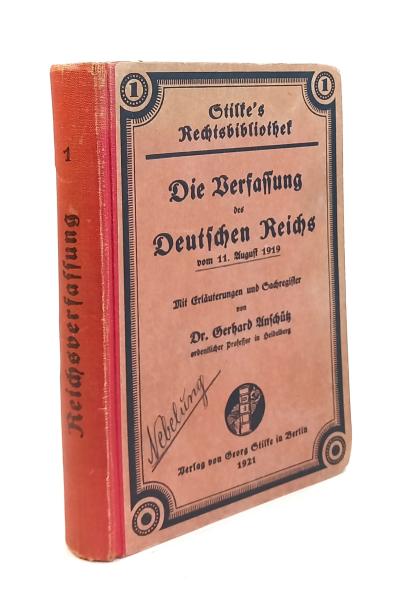 Verfassung des Deutschen Reichs vom 11. 8. 1919 .
