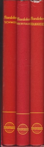 Baedekers Autoreiseführer; 3 Bde. im Schuber: Schweiz ; Oberitalien mit Dolomiten, Riviera und Florenz ; Frankreich von Flandern bis Korsika.