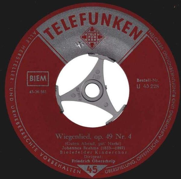 Wiegenlied, Op. 49 Nr. 4 / Wiegenlied [Vinyl, 7"]