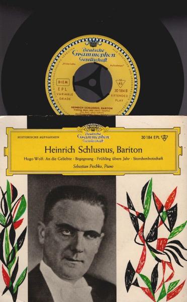 Heinrich Schlusnus, Bariton [Vinyl, 7"]