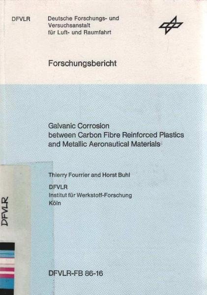 Galvanic corrosion between carbon fibre reinforced plastics and metallic aeronautical materials.