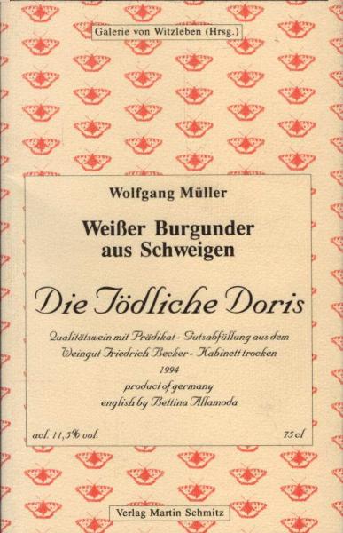 Weisser Burgunder aus Schweigen : [die Tödliche Doris ; Qualitätswein mit Prädikat - Gutsabfüllung aus dem Weingut Friedrich Becker - Kabinett trocken].