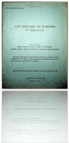 The smelting of ilmeniteIn germany. Fiat Final Report No. 1061