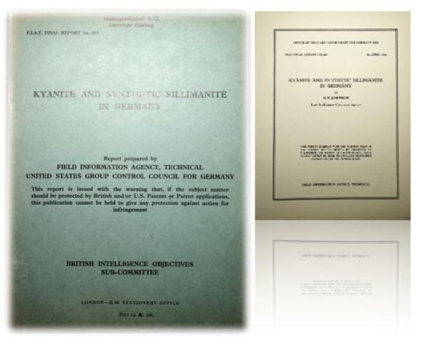 Kyanite and synthetic sillimanite in germany. Fiat Final Report No. 803