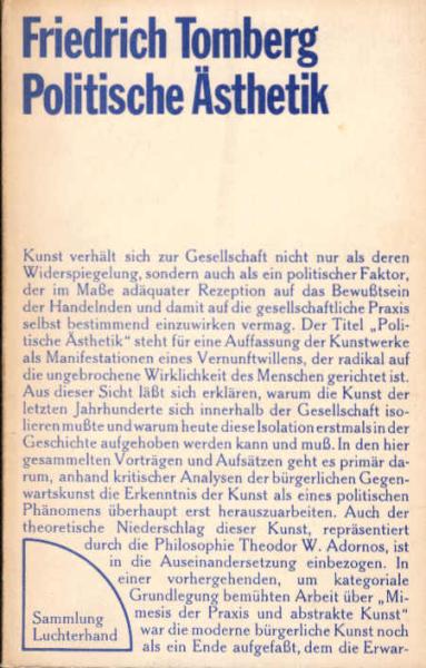 Politische Ästhetik : Vorträge u. Aufsätze.