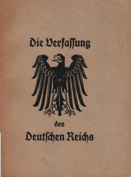 Die Verfassung des Deutschen Reichs : Vom 11. August 1919 ; Den Schülern u. Schülerinnen zur Schulentlassung ; Die Änderungen bis zum 1. Oktober 1926 sind berücksichtigt