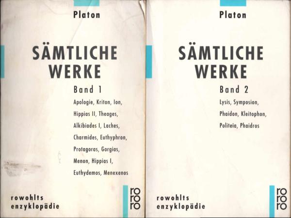 Plato: Sämtliche Werke. 1. und 2. Band.