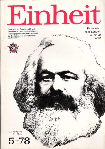 Einheit : Zeitschrift für Theorie und Praxis des Wissenschaftlichen Sozialismus. Heft 5, 33.Jahrgang.