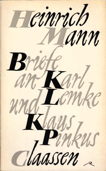 Briefe an Karl Lemke und Klaus Pinkus.