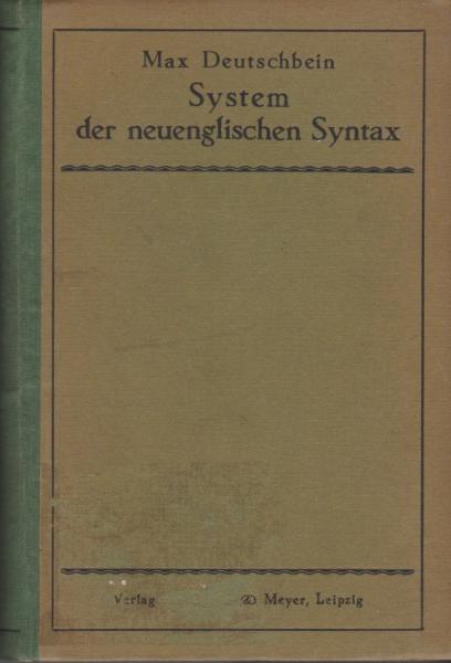 System der neuenglischen Syntax.