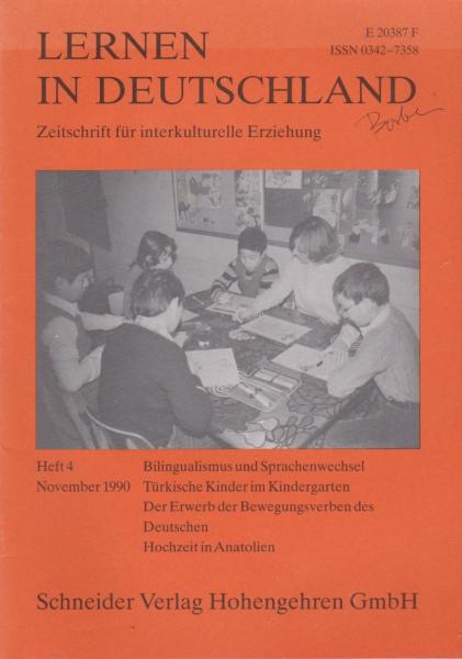 Lernen in Deutschland. Zeitschrift für interkulturelle Erziehung; Heft 4, November 1990.
