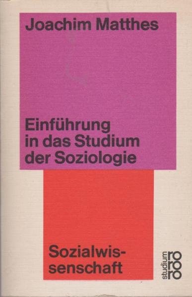 Einführung in das Studium der Soziologie.
