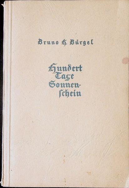 Hundert Tage Sonnenschein : Ein Buch vom Sonntag u. Alltag d. Lebens.