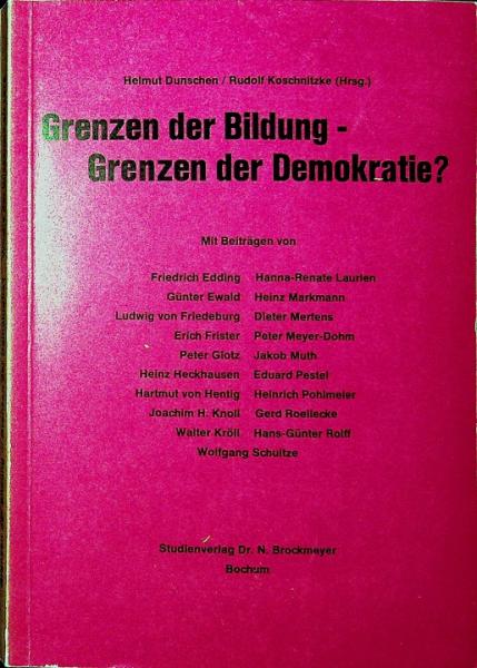 Grenzen der Bildung, Grenzen der Demokratie?.
