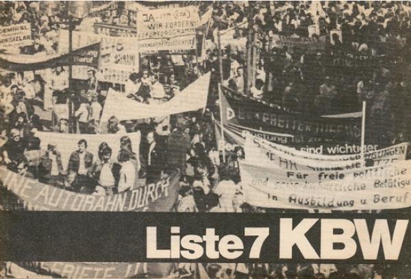 Liste 7 KBW.  Wahlaufruf zu den Kommunalwahlen in Frankfurt.