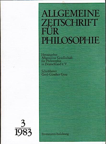 Allgemeine Zeitschrift für Philosophie 3/ 1983