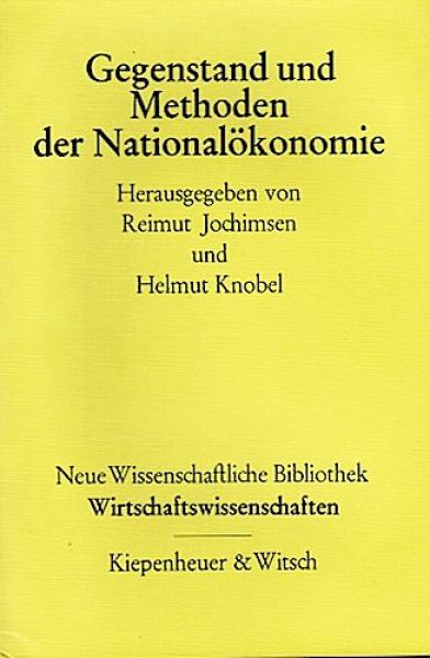 Gegenstand und Methoden der Nationalökonomie.