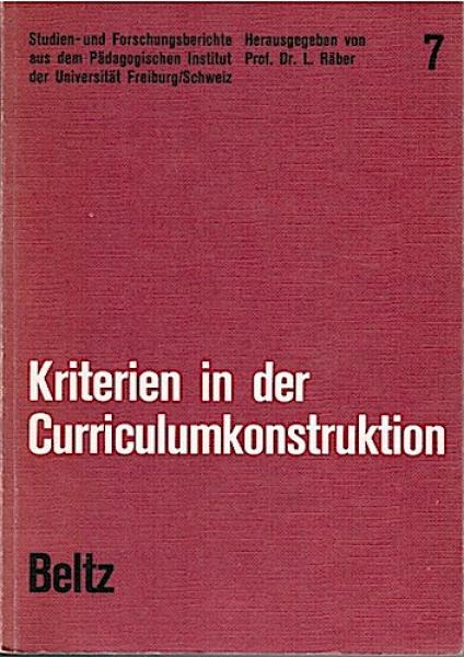Kriterien in der Curriculumkonstruktion.