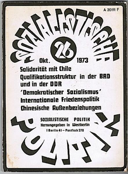 Sozialistische Politik Nr. 26, Okt. 1973